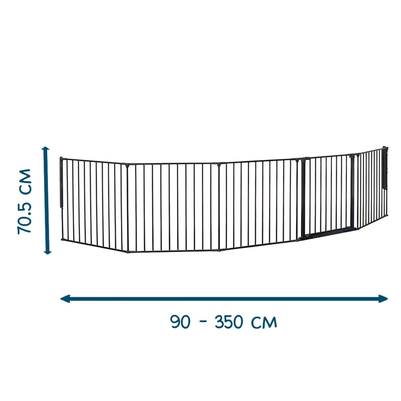 Afsluithek Flex XXL 90-360 cm van BabyDan in Zwart, 70,5 mm – productfoto