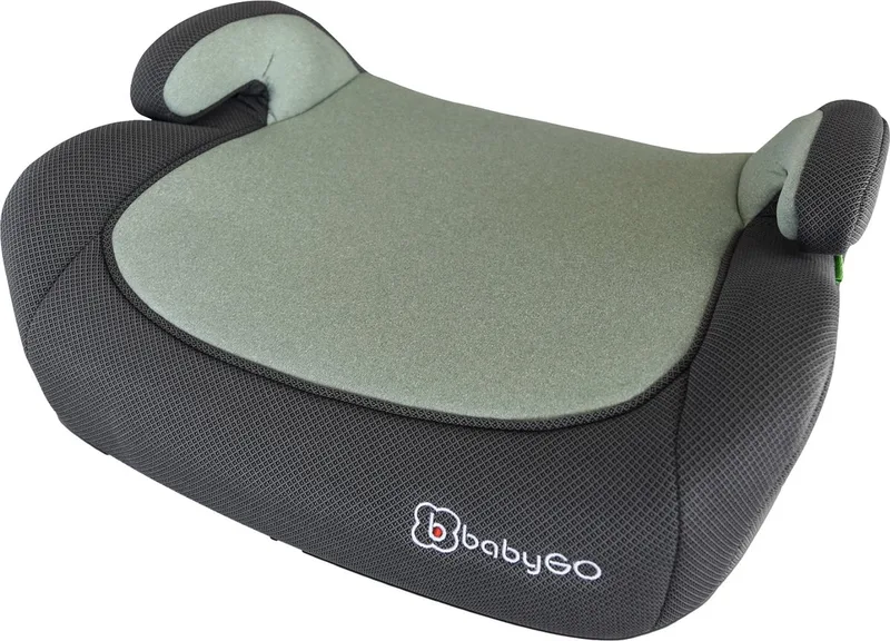 autostoel Booster iSize - Zitverhoger - Stoelverhoger - Autogordel bevestiging - (voor kinderen van 125 - 150cm) fra babyGO i Groen Melange – produktbillede