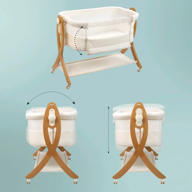 Beistellbett SidebySide de babyGO en Blanc, 91 × 53 × 83 mm – photo produit