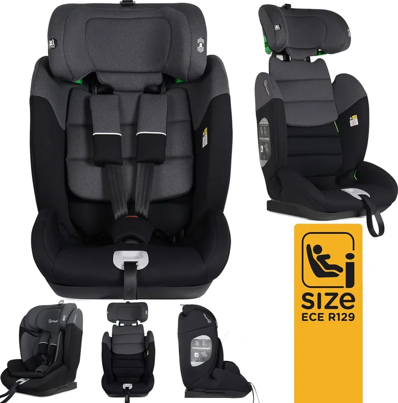 Lumo i-Size autostoel - voor kinderen van 76-150 cm - Groep 1-2-3 (9-36kg) - Autogordel bevestiging de babyGO en Gris – photo produit