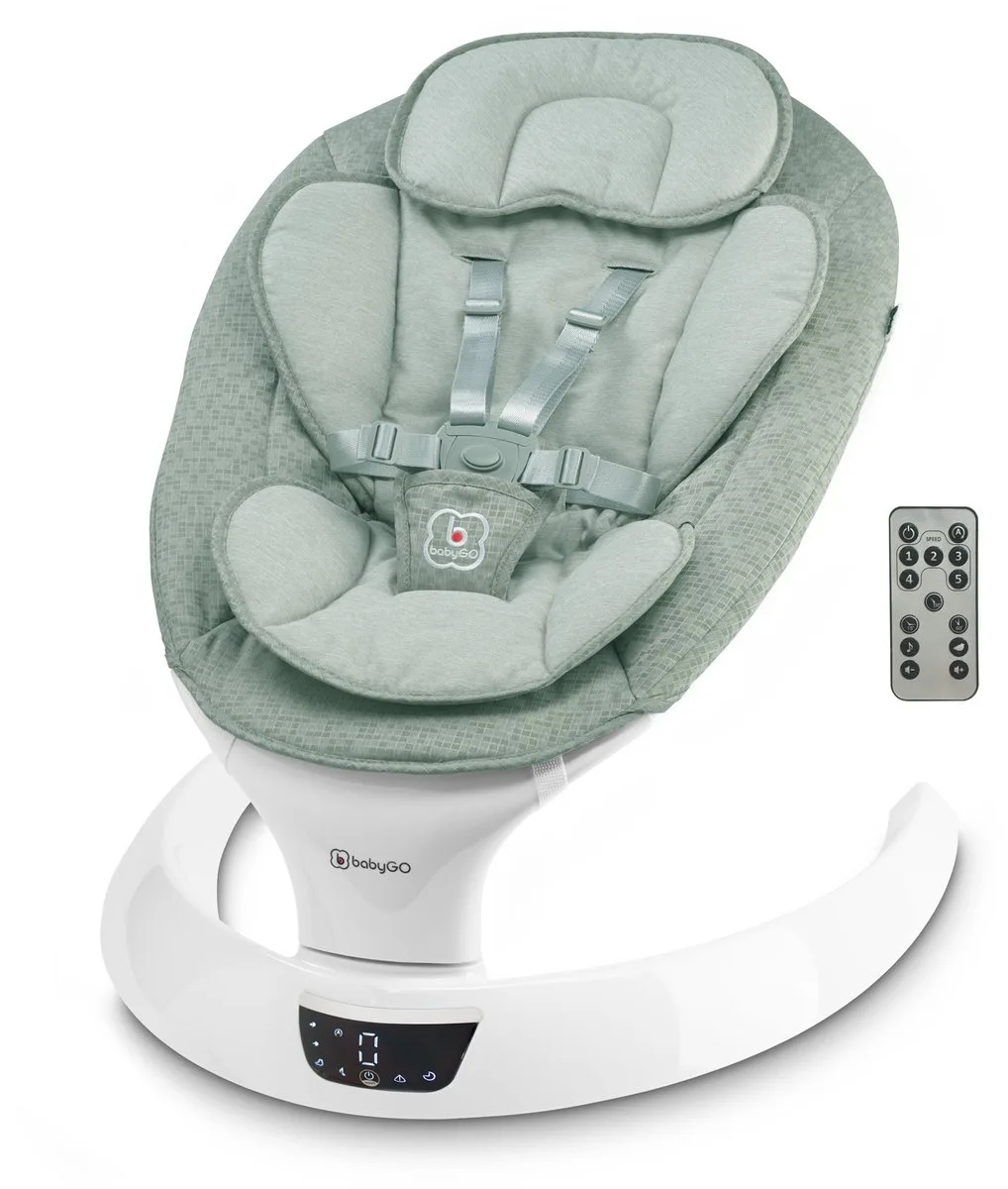 Swing Green Elektrische Babyschommel fra babyGO i Grøn – produktbillede