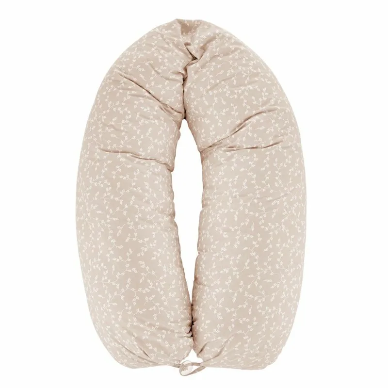 XL Voedingskussen / Zwangerschapskussen - Sand - Flower - 100% katoen van Babyjem in Beige – productfoto