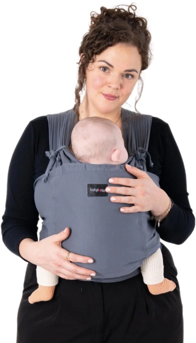 baby carriers - Draagdoek - draagzak - Tricot-Easy - Dark - 1 maat van Babylonia in Grey – productfoto