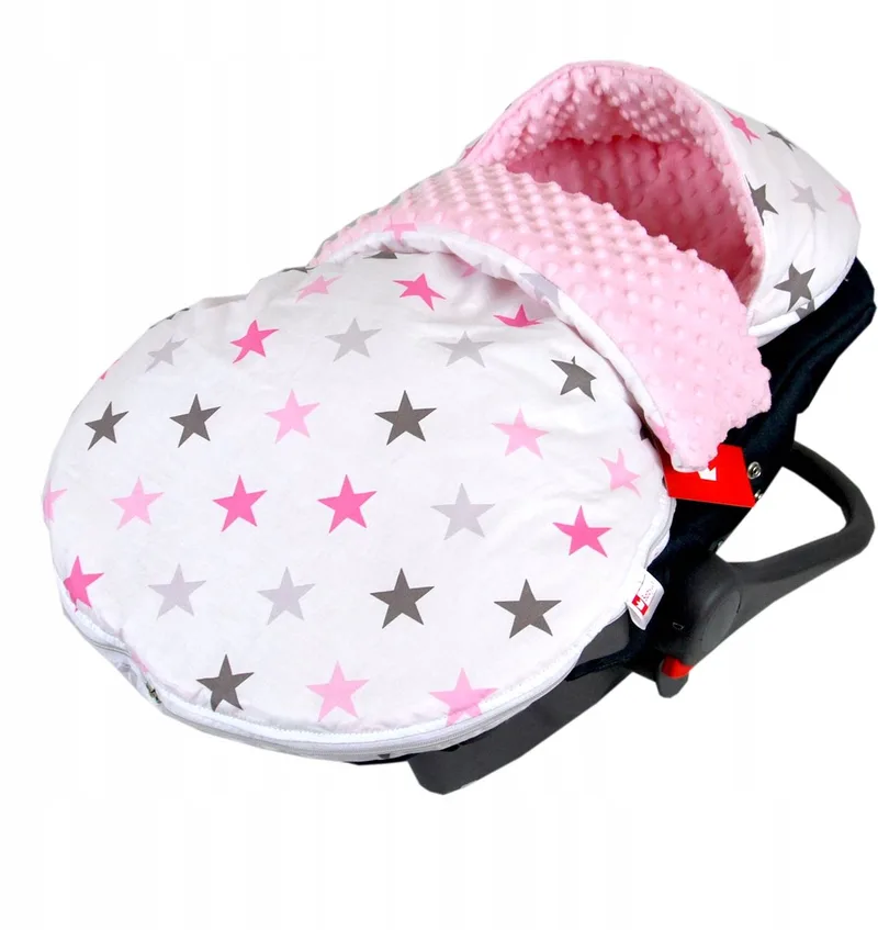 Baby Slaapzak Lente Minky Katoen 90cm - Kinderwagen & Autostoel de Babylux en Rose – photo produit
