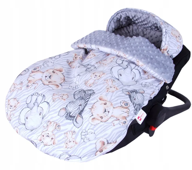 Baby Slaapzak Lente Minky Katoen Kinderwagen Autostoel 90cm de Babylux en Gris – photo produit