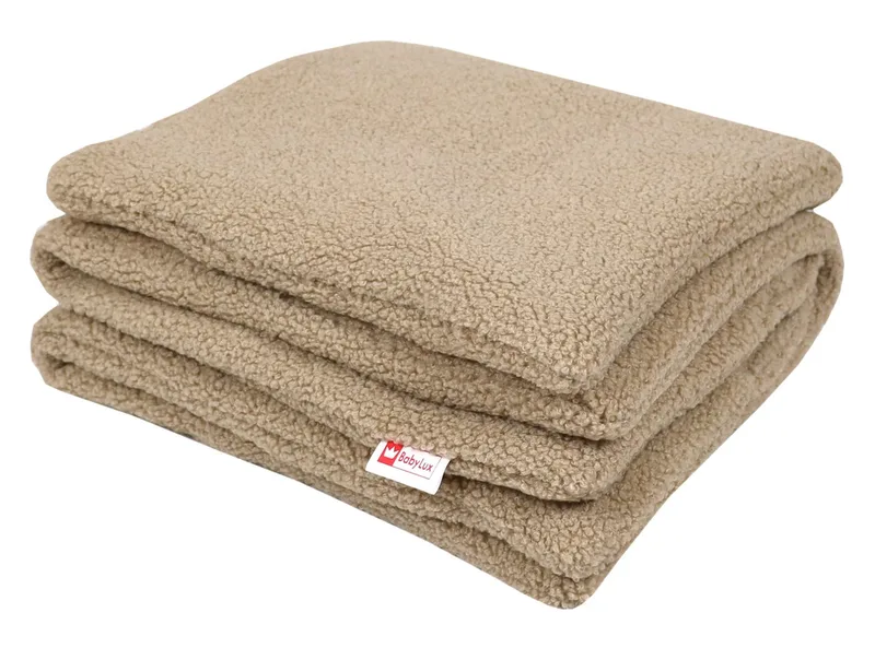 Babydecke BOUCLÉ 60x75 cm Winter Babydecke für Kinderwagen & Bett Weich, Warm DB, BabyLux, DB_60x75_Beige by Babylux in Beige – product photo 3 of 5
