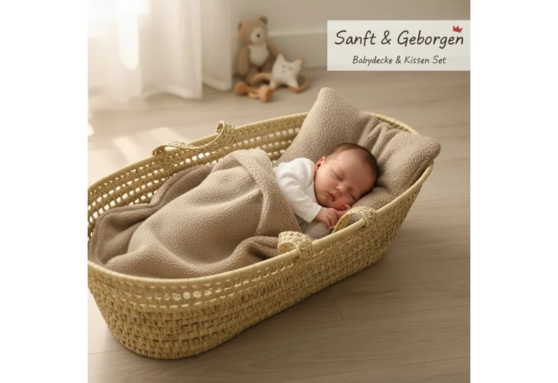 Babydecke BOUCLÉ 60x75 cm Winter Babydecke für Kinderwagen & Bett Weich, Warm DB, BabyLux, DB_60x75_Beige by Babylux in Beige – product photo 2 of 5