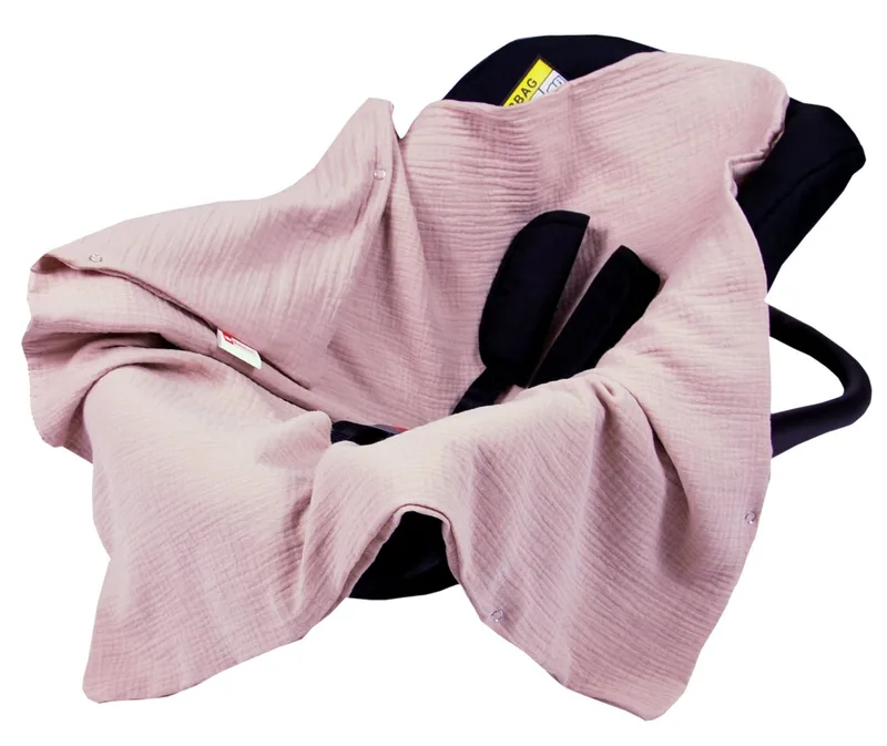 Babyschale Einschlagdecke Babyschale Autositz Babydecke 80x80 cm aus Musselin, Rosa_80x80 van Babylux in Roze – productfoto