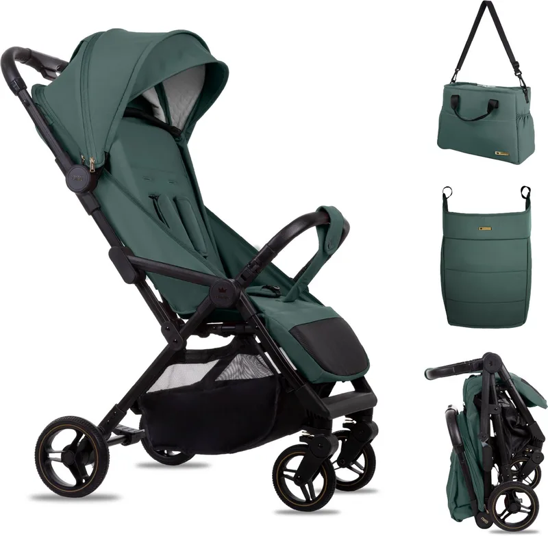 Buggy Kinderwagen GIAU Reisbuggy met Ligfunctie, Kleur: by Babylux in Bottle green – product photo