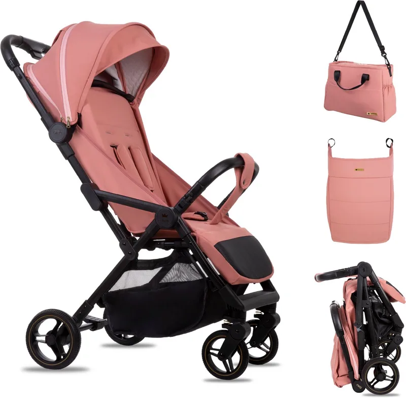 Buggy Kinderwagen GIAU Reisbuggy met Ligfunctie, Kleur: Pink de Babylux en Salmon pink – photo produit