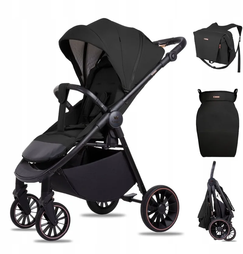 Buggy Kinderwagen ROMBO Reisbuggy met Ligfunctie, Kleur: van Babylux in Onyx – productfoto