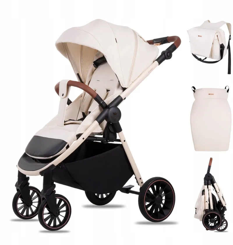 Buggy Kinderwagen ROMBO Reisbuggy met Ligfunctie, Kleur: de Babylux en Vanilla – photo produit