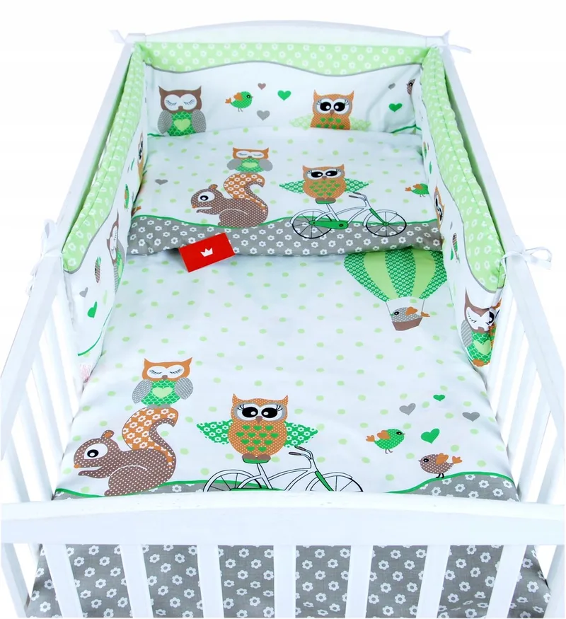 Kinderbedikant dekbedovertrek 3-delig 100x135cm Katoen by Babylux in Green – product photo