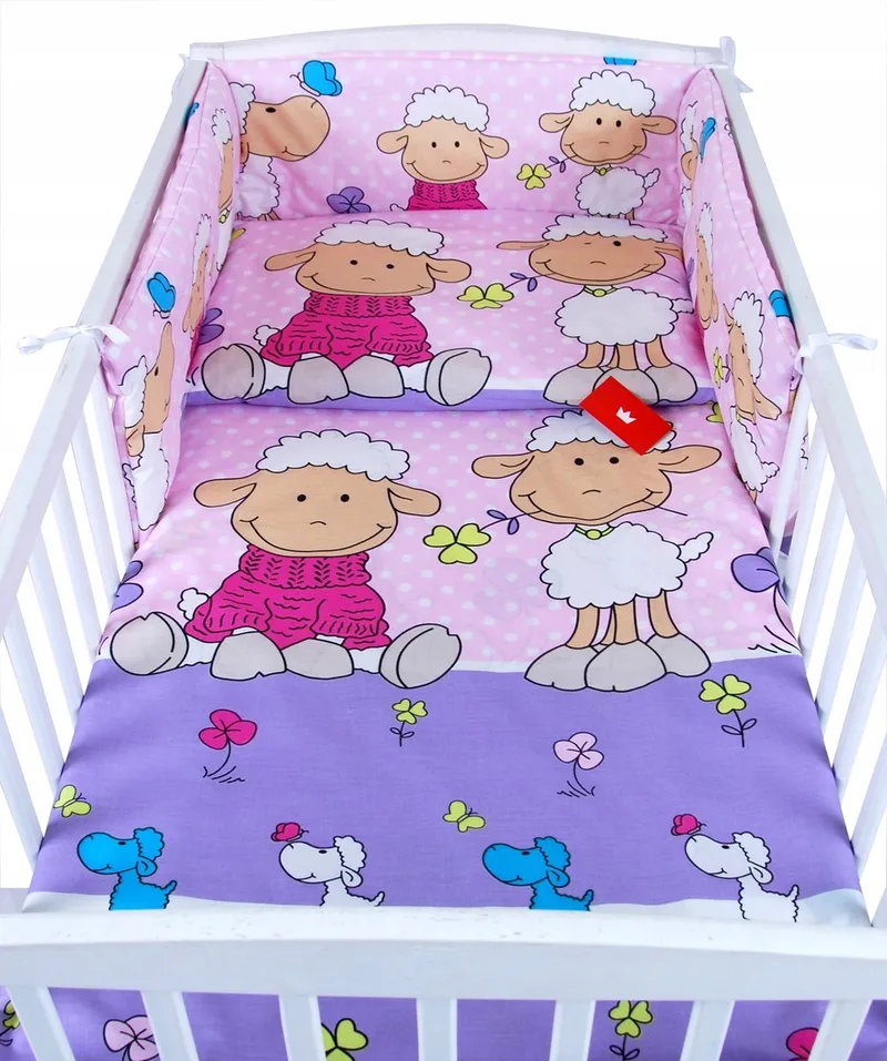 Kinderbedikant dekbedovertrek 4-delig 120x90 cm Katoen van Babylux in Paars – productfoto