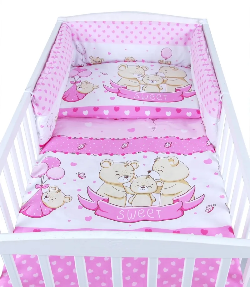 Kinderbedikant dekbedovertrek 4-delig 120x90 cm Katoen van Babylux in Roze – productfoto