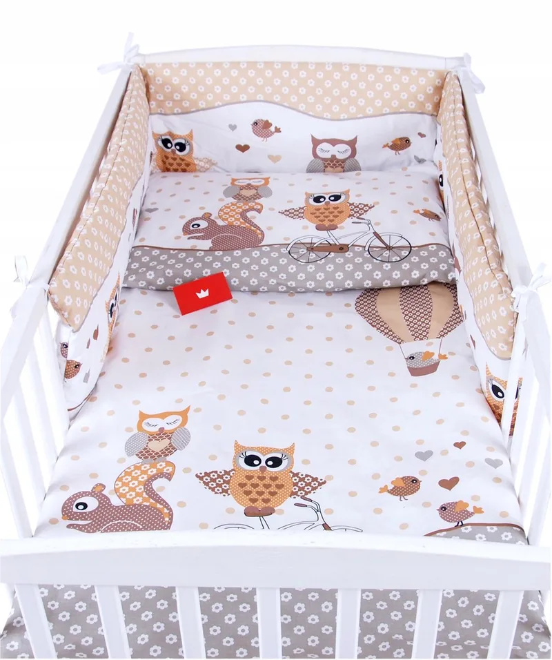 Kinderbedikant dekbedovertrek 4-delig 120x90cm Katoen van Babylux in Beige – productfoto