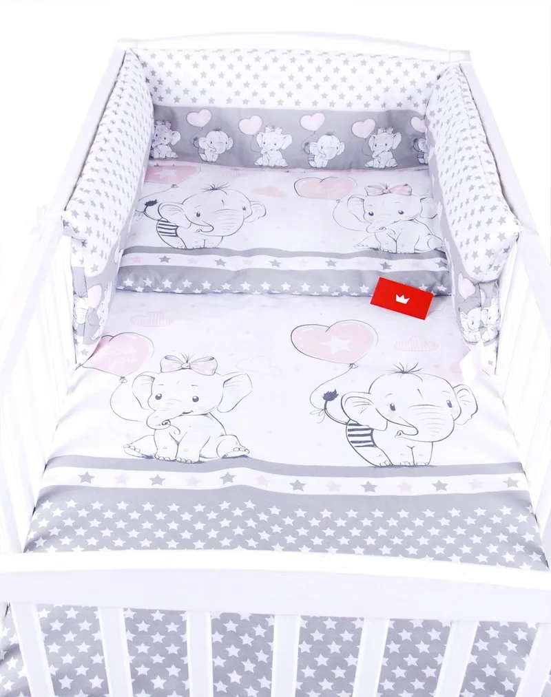 Kinderledikant dekbedovertrek 100x135cm 4-delig Katoen by Babylux in Grey – product photo