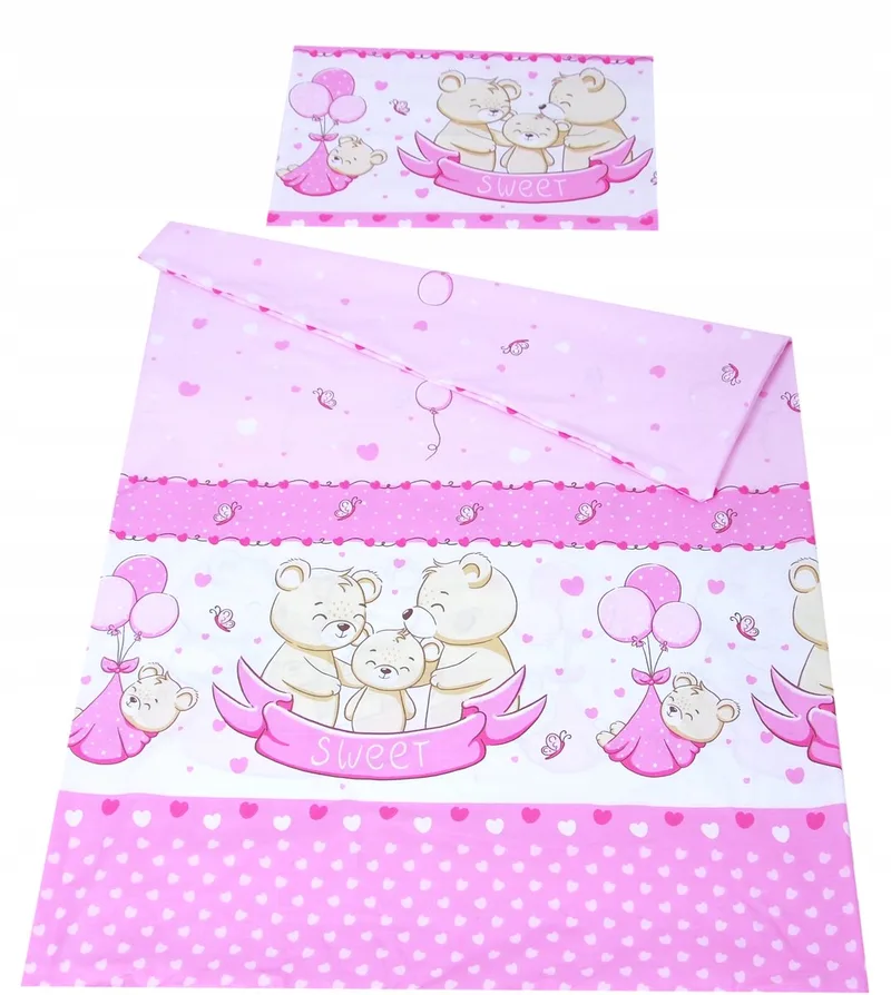 Kinderledikant Laken Set 100x135cm 2 Delen Katoen by Babylux in Pink – product photo