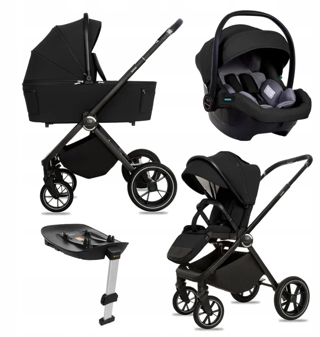 Kinderwagen 4in1 Set GAVIA, Opvouwbare Lichtgewicht Combi Kinderwagenset Incl. Reiswieg, Buggy, I-Size Kinderzitje, Autostoel, 4 Verstelbare Standen, 0-22kg, Uv-Bescherming 50+