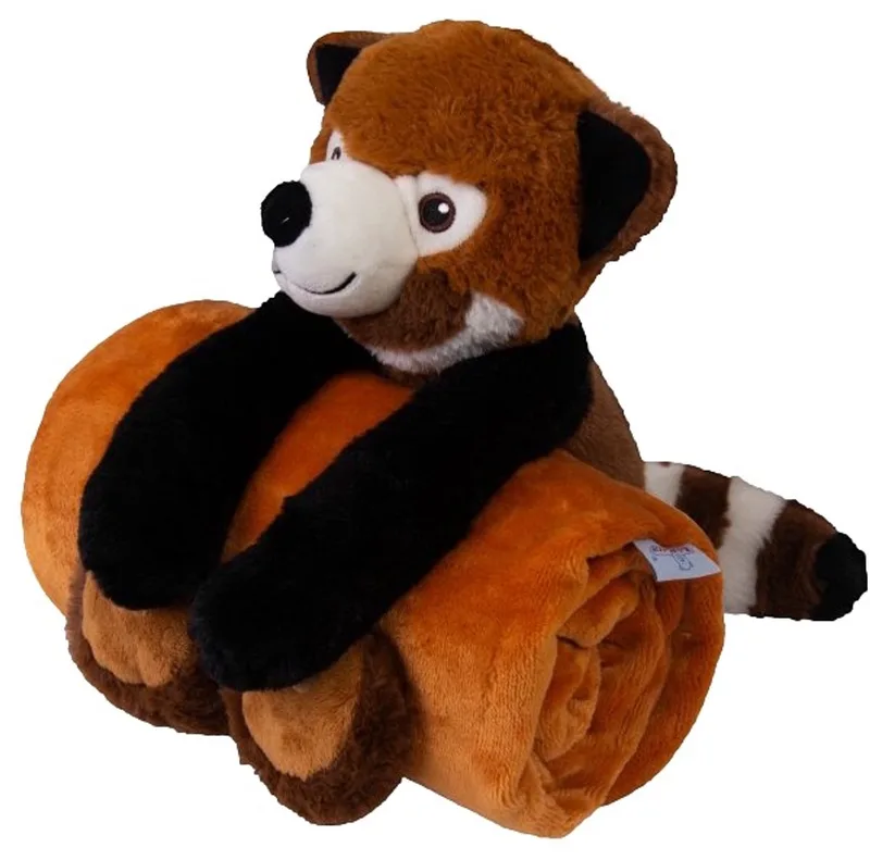 Carol Wasbeer Oranje 85x100 cm Wiegdeken met Knuffel van Babymatex in Oranje, Bruin en zwart – productfoto