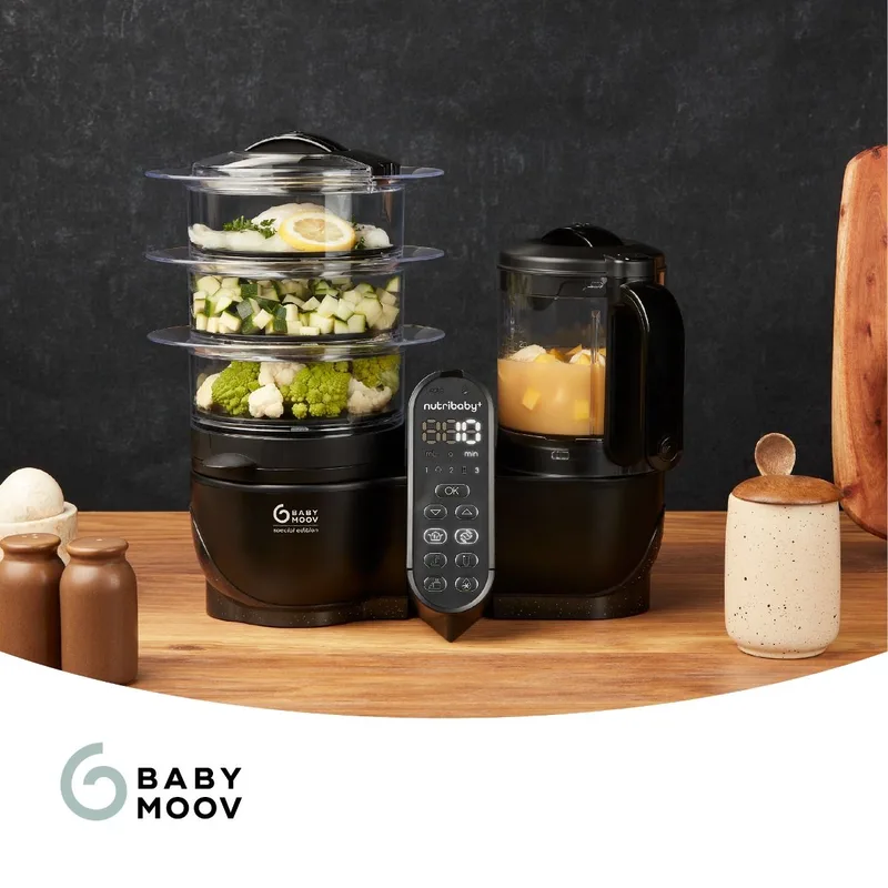 Babynahrungszubereiter und Sterilisator Nutribaby Plus XL de Babymoov en 39,5 × 25 × 36,5 mm – photo produit 3 sur 4
