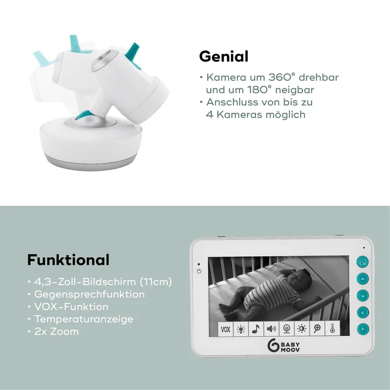 Digitales Babyphone mit Kamera YOO-Moov 360° by Babymoov in White, 150 × 150 mm – product photo 3 of 3