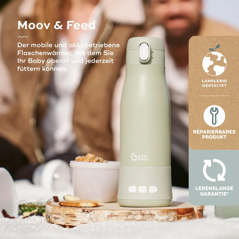 Flaschenwärmer Moov&Feed van Babymoov in Groen, 8 × 8 × 24 mm – productfoto 1 van 4