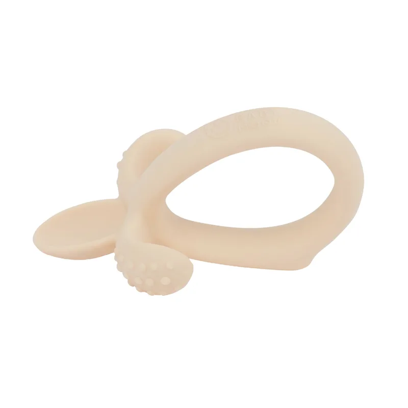Siliconen 2-in-1 bijtring/lepel Babymoov Beige van Babymoov – productfoto