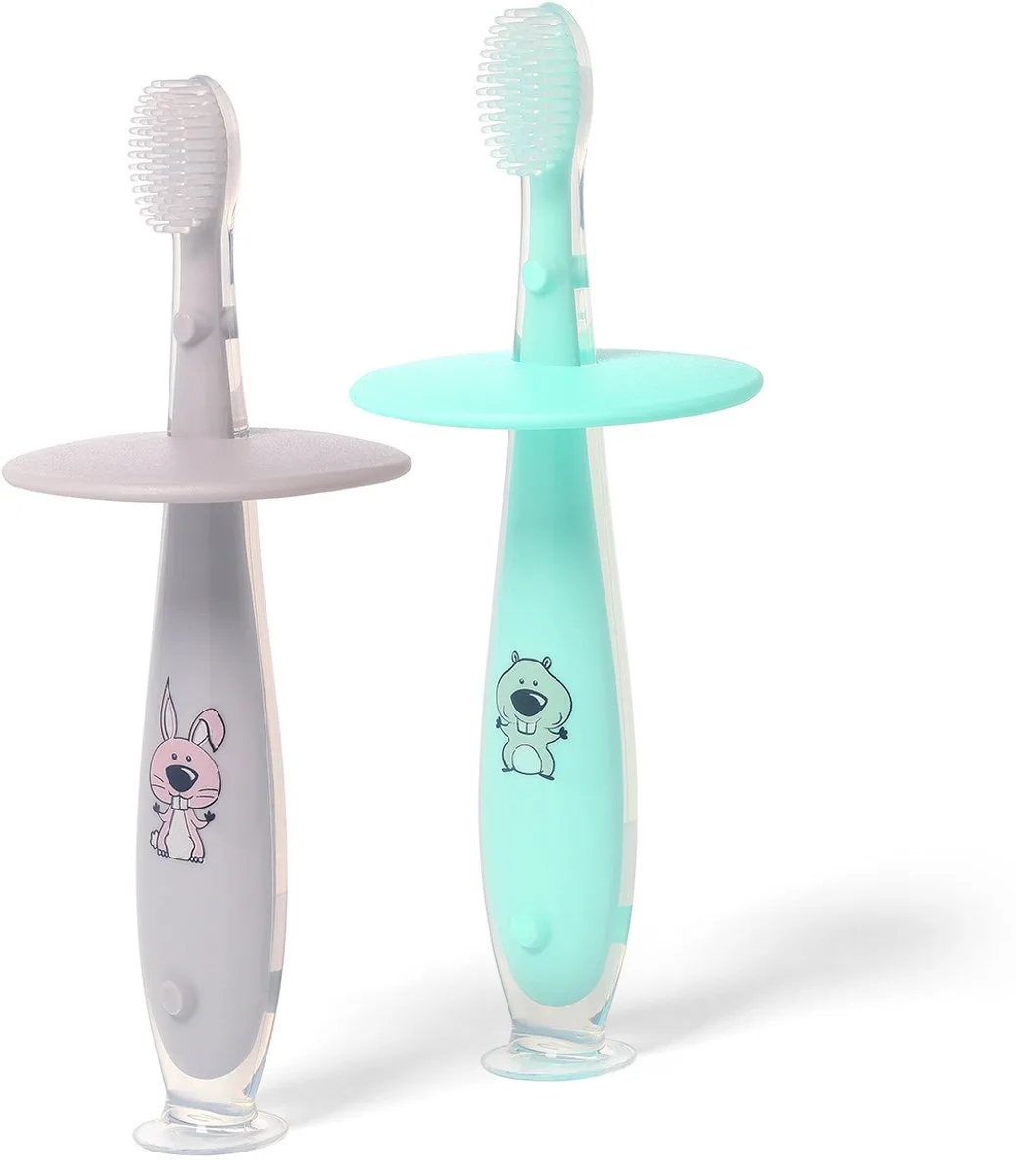 Baby Siliconen Tandenborstel - 12m+ - Beveiligd van BabyOno in Grijs – productfoto