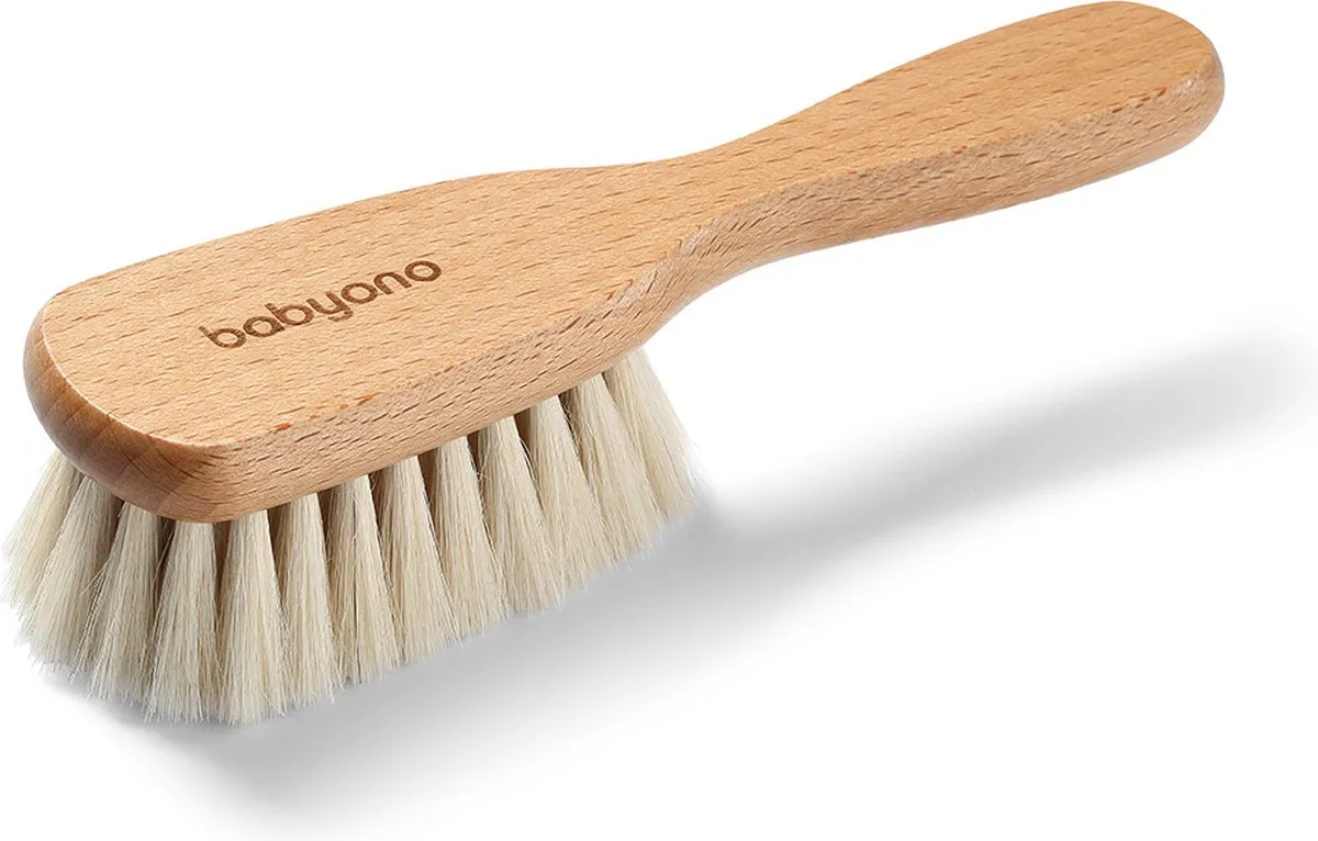 Babyborstel Hout - Babyverzorging - Haarborstel - Borstel met natuurlijke haren de BabyOno en Naturel – photo produit