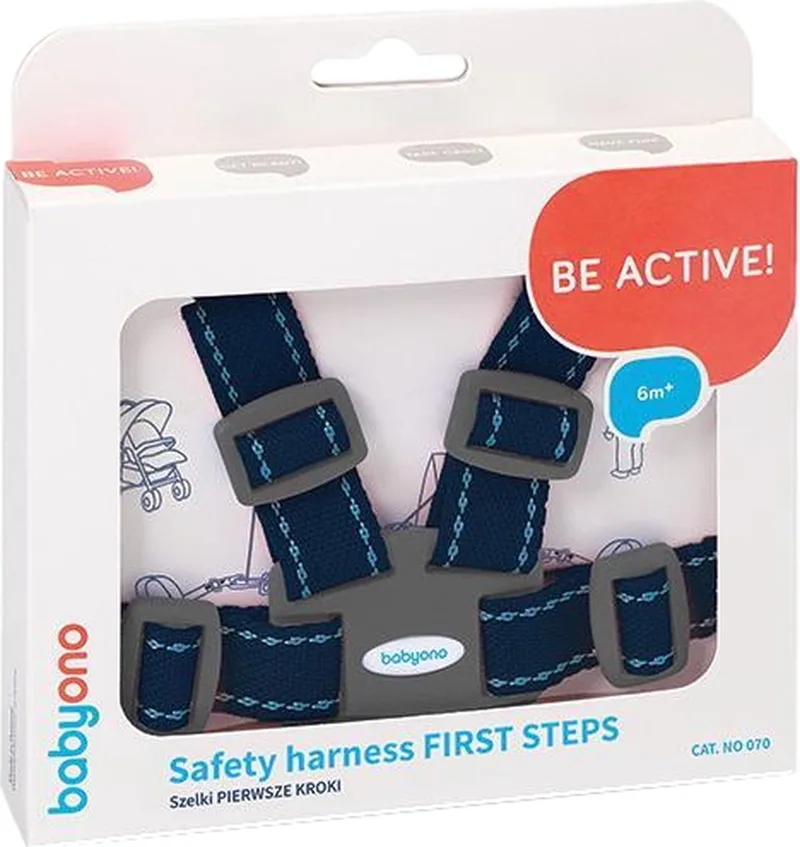 First Steps Kinderstoel Tuigje met Looplijn 070/01 van BabyOno in Blauw – productfoto