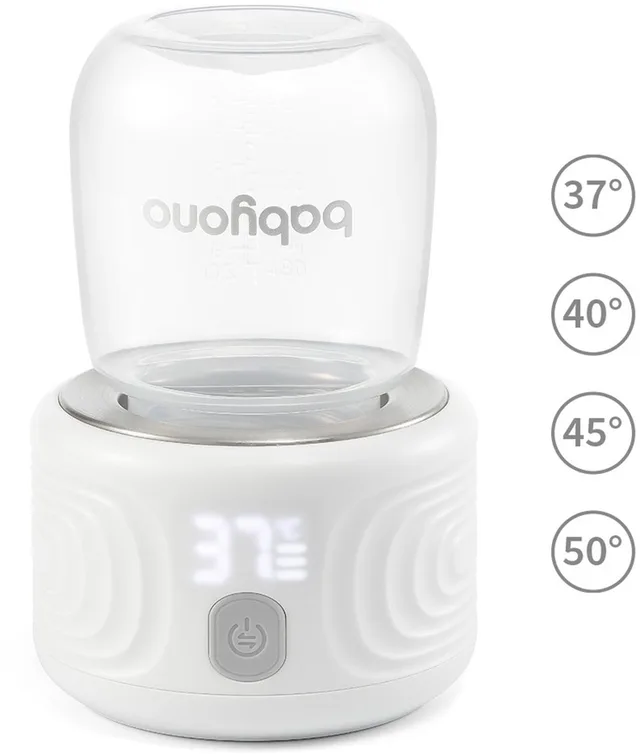 Flessenwarmer Onderweg - Draadloze Babyfles Warmer - 4 Temperatuurstanden - Inclusief 180 ml Fles