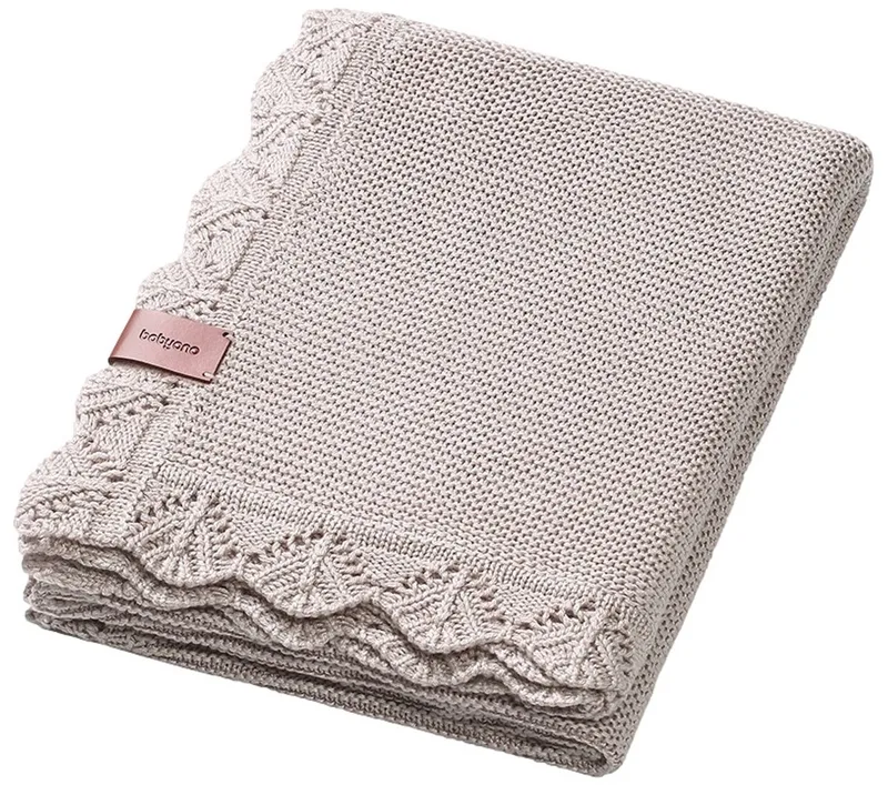 Gebreide bamboe deken von BabyOno in Beige – Produktfoto