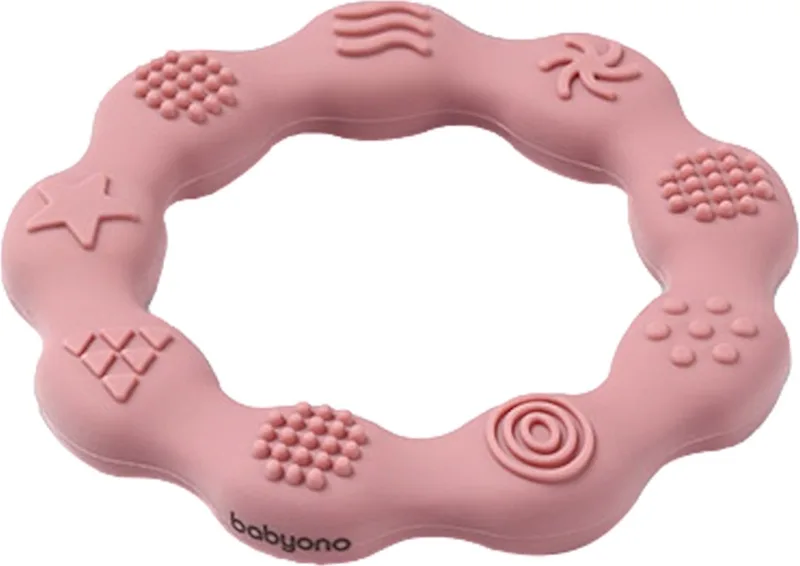 Ring Silicone Bijtring fra BabyOno i Lyserød – produktbillede