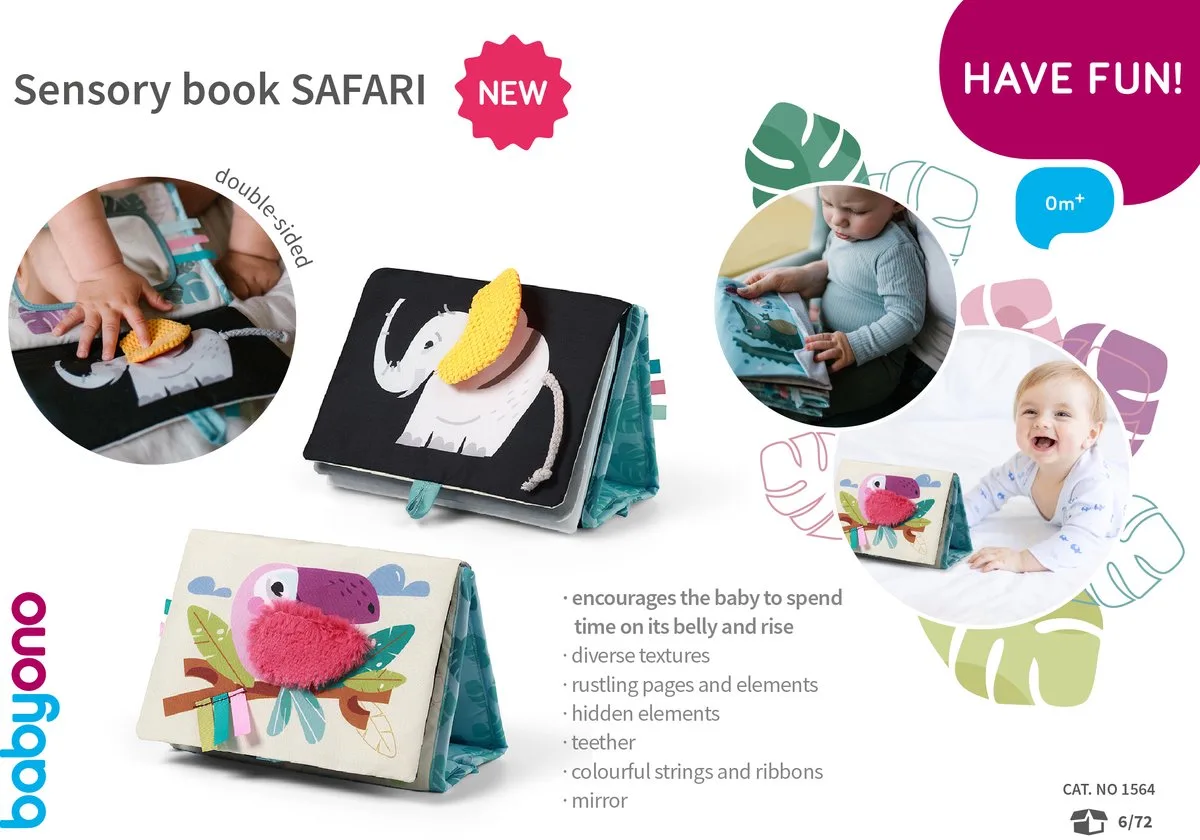 Safari Sensory Voelboek de BabyOno en Multicolore – photo produit