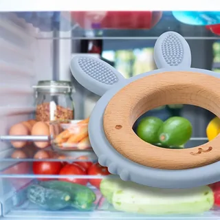 Silicone Konijn Houten En Bijtring från BabyOno – produktbild 3 av 5