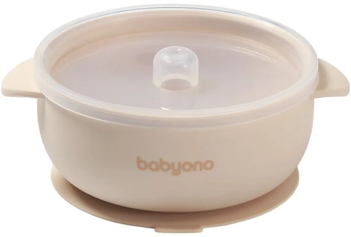 Siliconen Kommetje met Zuignap & Deksel by BabyOno in Beige – product photo