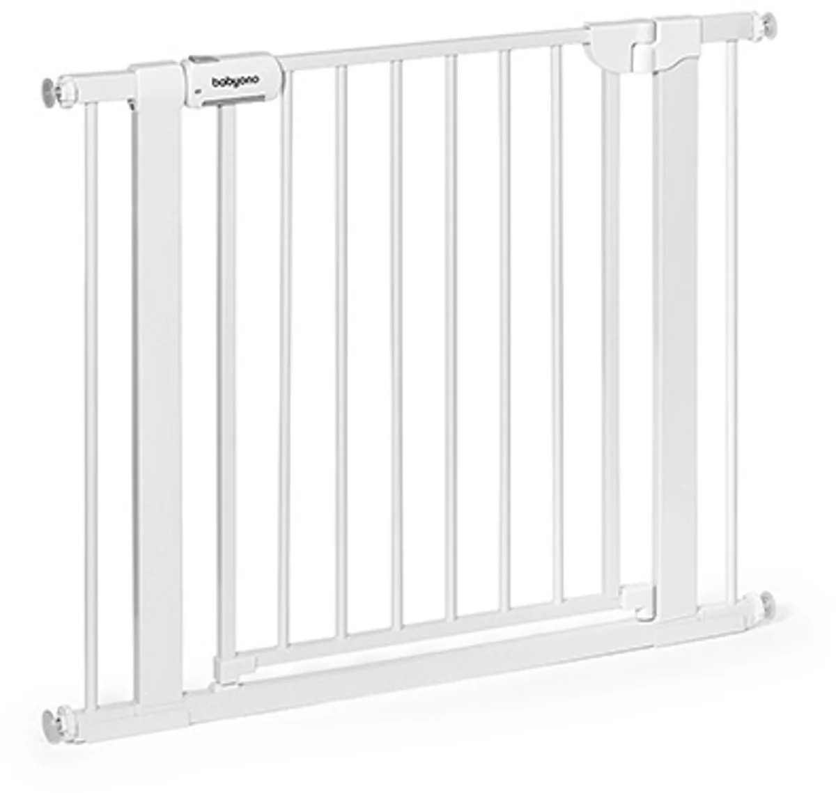 Traphekje Veiligheidshekje 75–96 cm – Zonder Boren – Dubbele Sluiting – Automatisch Sluitend – Kinderhekje Trap en Deur by BabyOno in White – product photo