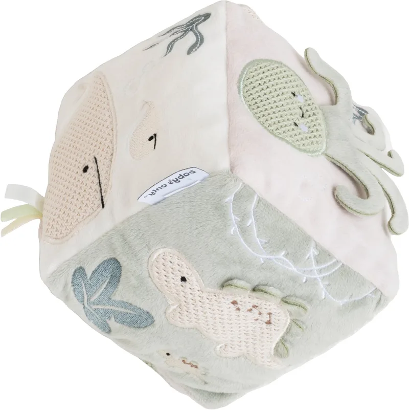 Activiteitenkubus Animals - Super zacht - Sensorisch Speelgoed - Educatief baby speelgoed - Vanaf 0 maanden - Laurel Green/Warm Linen de Baby's Only en Laurel Green – photo produit