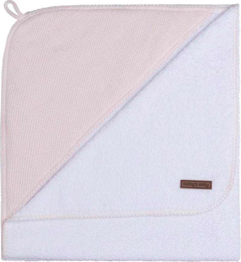 Baby badcape - Omslagdoek - Handdoek met capuchon Classic - 75x85 cm - Badstof från Baby's Only i Classic Roze – produktbild