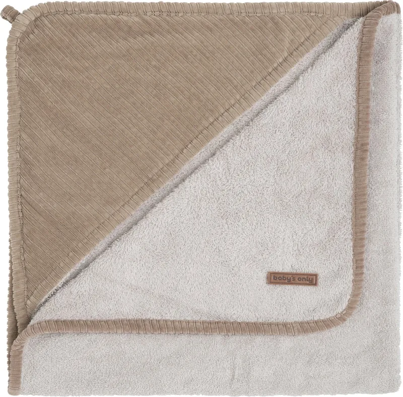 Baby badcape - Omslagdoek - Handdoek met capuchon Sense - 75x85 cm - Badstof by Baby's Only in Clay – product photo