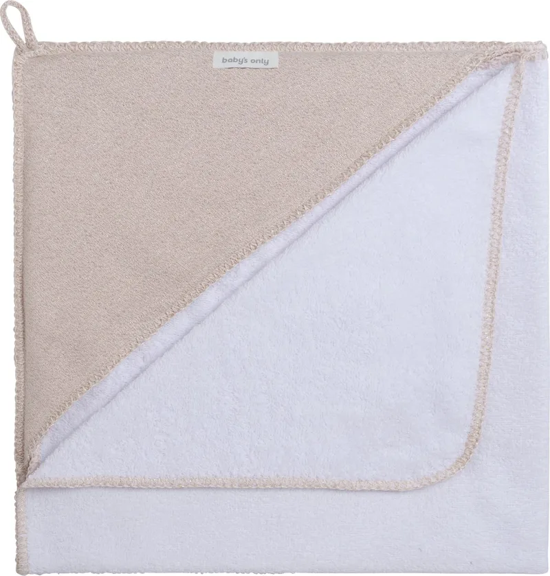 Baby badcape - Omslagdoek - Handdoek met capuchon Sparkle - 75x85 cm - Met subtiel glittertje - Badstof by Baby's Only in Goud-Ivoor Mêlee – product photo