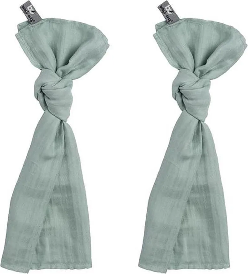 Baby swaddle - Inbakerdoek - Hydrofiele doeken - 65x65 cm - 70% bamboe/30% katoen - 2 stuks by Baby's Only in Mint – product photo