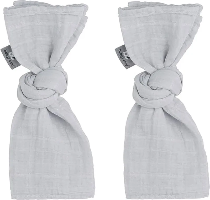 Baby swaddle - Inbakerdoek - Hydrofiele doeken Sparkling - 65x65 cm - 100% katoen - Met subtiel glittertje - 2 stuks by Baby's Only in Zilvergrijs – product photo