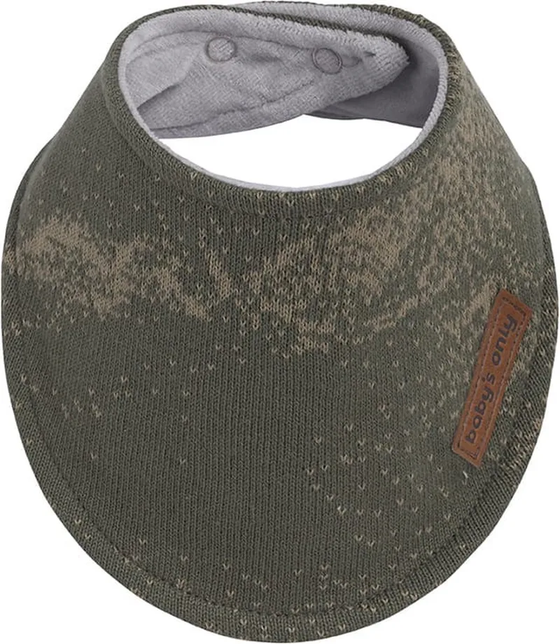 Bandana slab - Slabber Marble - Khaki/Olive - 0-8 maanden - Verstelbaar in twee maten de Baby's Only en Khaki – photo produit