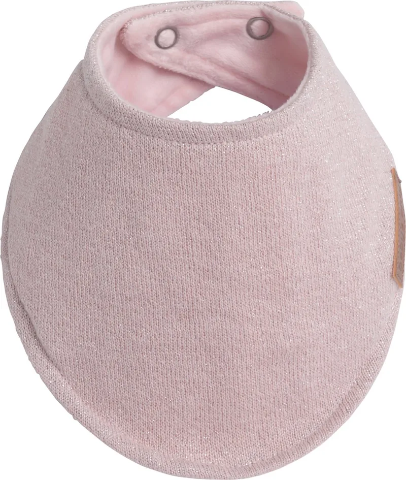 Bandana slab - Slabber Sparkle - Met subtiel glittertje - 0-8 maanden - Verstelbaar in twee maten de Baby's Only en Zilver-Roze Mêlee – photo produit