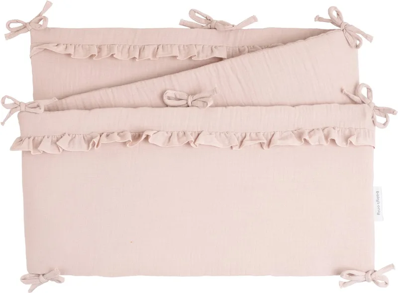 Bedbumper Calm - Boxbumper - Bedomrander - Bedomranding baby - Parkomrander - Geschikt voor ledikant, bed en box - 100% katoen - 180x30 cm by Baby's Only in Oud Roze – product photo