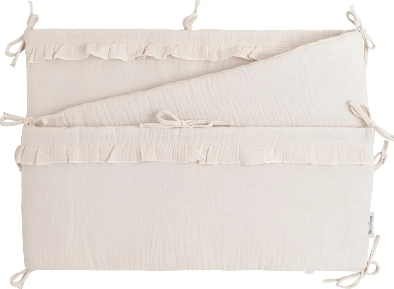 Bedbumper Calm - Boxbumper - Bedomrander - Bedomranding baby - Parkomrander - Geschikt voor ledikant, bed en box - 100% katoen - 180x30 cm by Baby's Only in Warm Linen – product photo