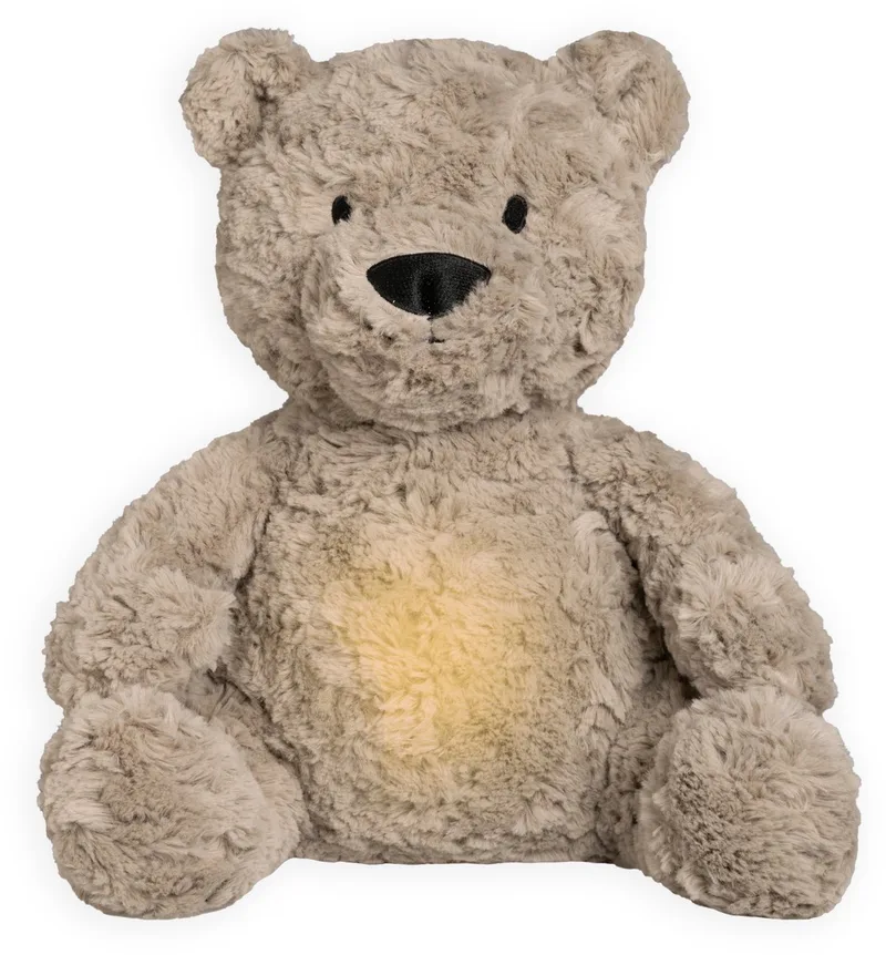 Bo de knuffelbeer met slaaptrainer - Baby knuffel met white noise en slimme huilsensor - Nachtlicht - Taupe by Baby's Only in Taupe (Beer) – product photo