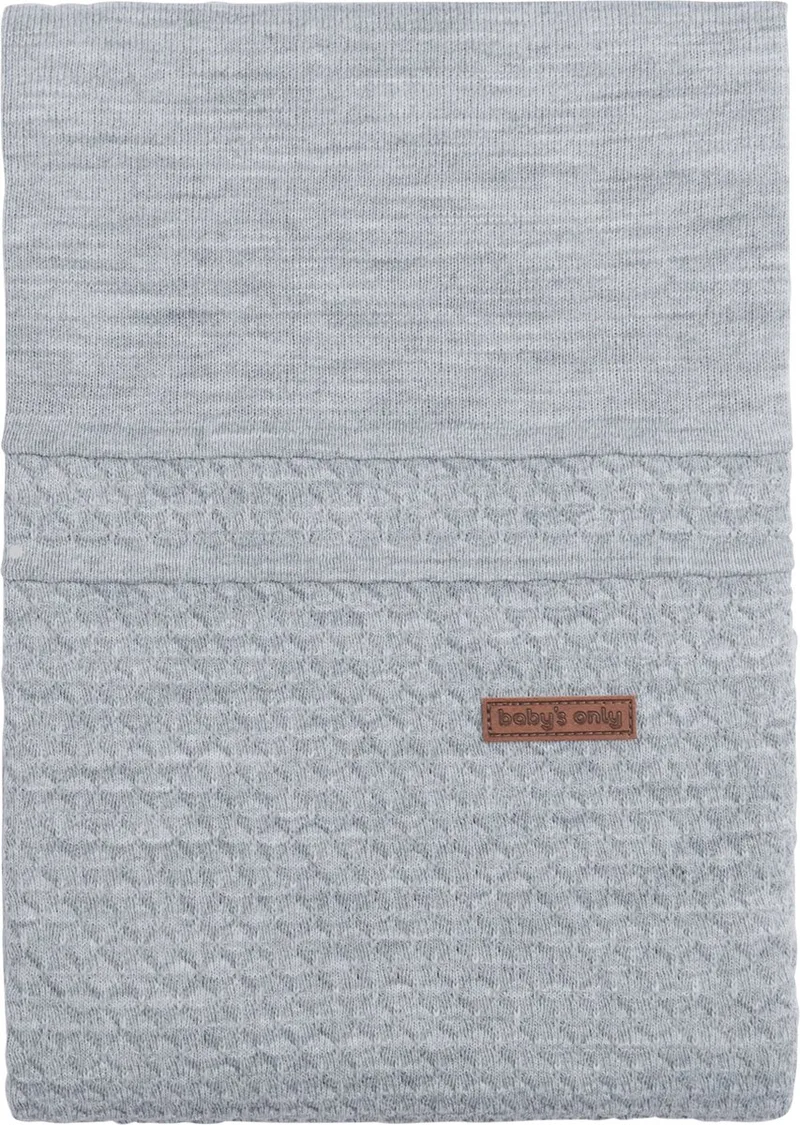 Gebreid baby dekbedovertrek ledikant - baby deken Cloud - 100x135 cm van Baby's Only in Grijs – productfoto